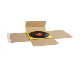Drehfixverpackung für LPs/Schallplatten