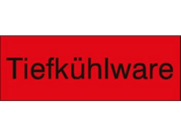 Transportetiketten mit Text "Tiefkühlware"