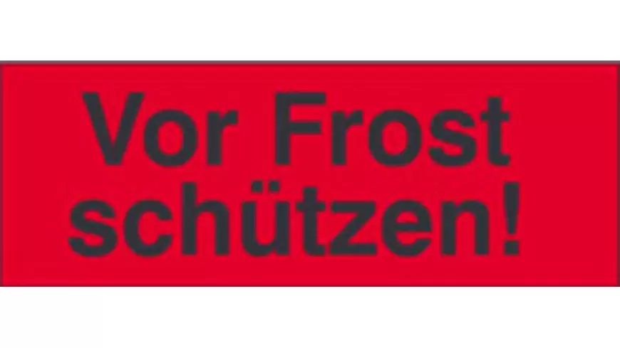 Transportetiketten mit Text "Vor Frost schützen!"
