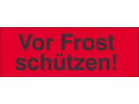 Transportetiketten mit Text "Vor Frost schützen!"